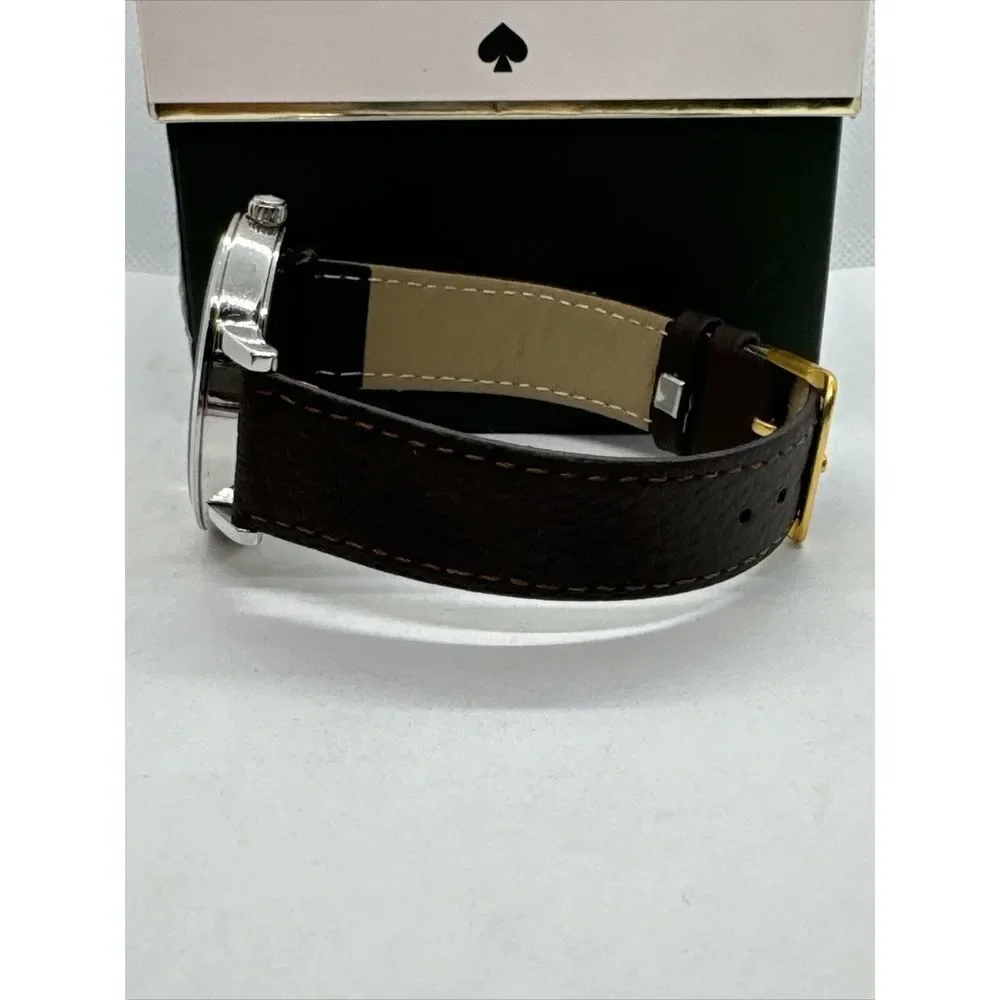 Kate Spade Gramercy 0008 Women's Black Leather Strap Analog Dial Watch JNA129